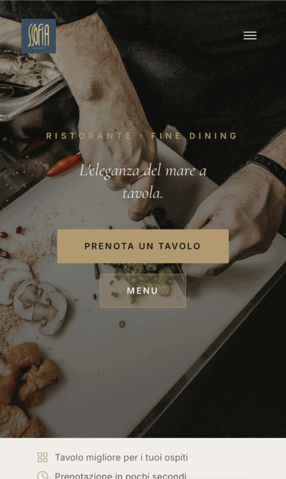 Minisito vetrina del ristorante